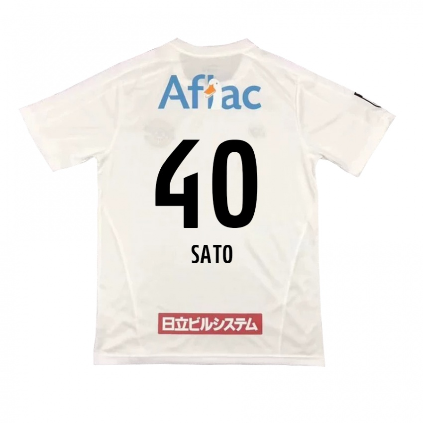 Criança Camisola Raku Sato #40 Branco Preto Alternativa 2024/25 Camisa