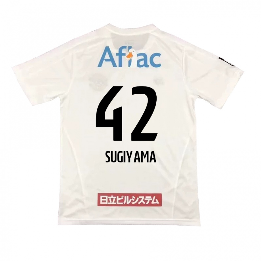 Criança Camisola Shunnosuke Sugiyama #42 Branco Preto Alternativa 2024/25 Camisa