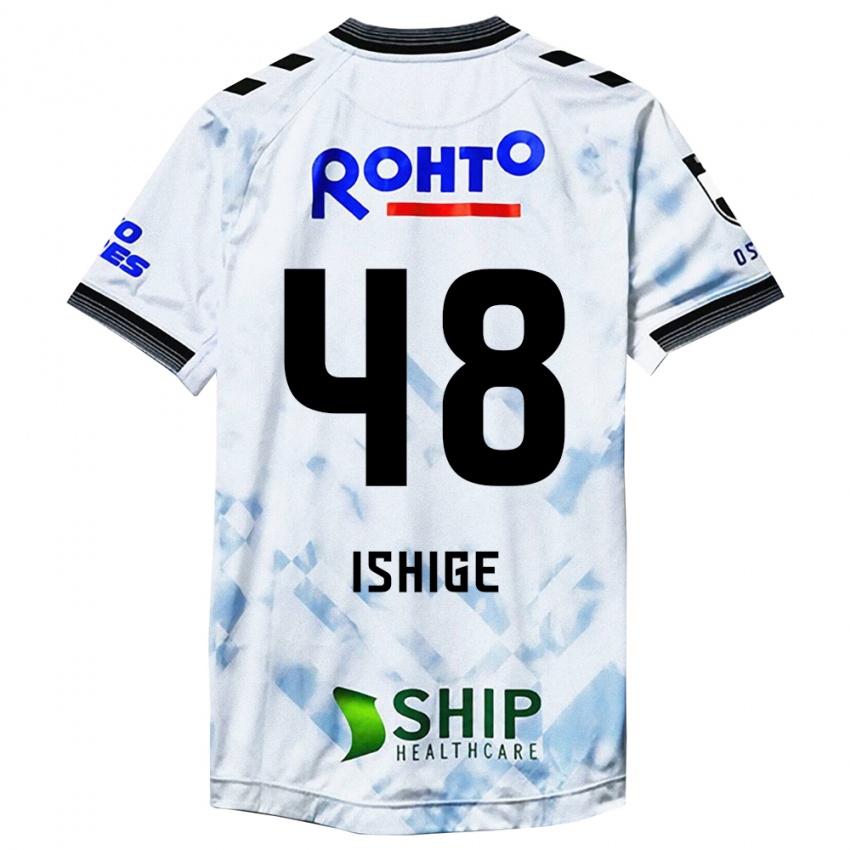 Criança Camisola Hideki Ishige #48 Branco Preto Alternativa 2024/25 Camisa