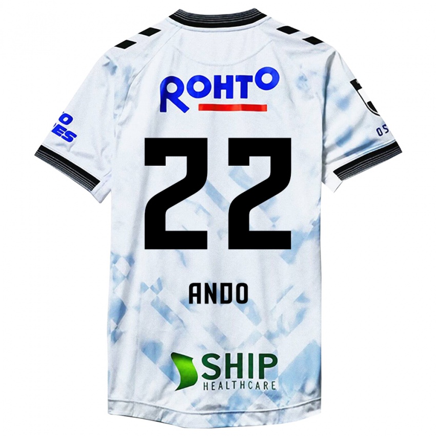 Criança Camisola Rikuto Ando #22 Branco Preto Alternativa 2024/25 Camisa