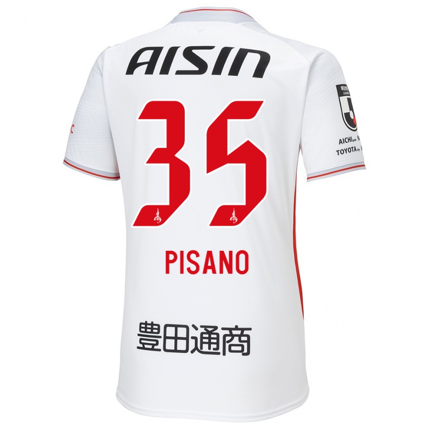 Criança Camisola Alexandre Pisano #35 Branco Amarelo Vermelho Alternativa 2024/25 Camisa