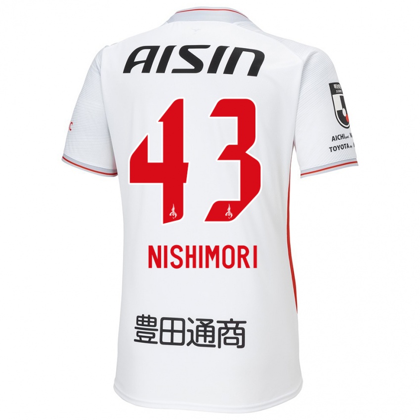 Criança Camisola Yuto Nishimori #43 Branco Amarelo Vermelho Alternativa 2024/25 Camisa