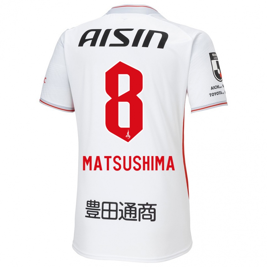 Criança Camisola Kosei Matsushima #8 Branco Amarelo Vermelho Alternativa 2024/25 Camisa