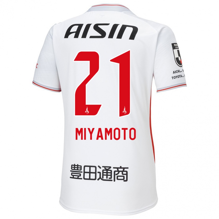 Criança Camisola Kodai Miyamoto #21 Branco Amarelo Vermelho Alternativa 2024/25 Camisa