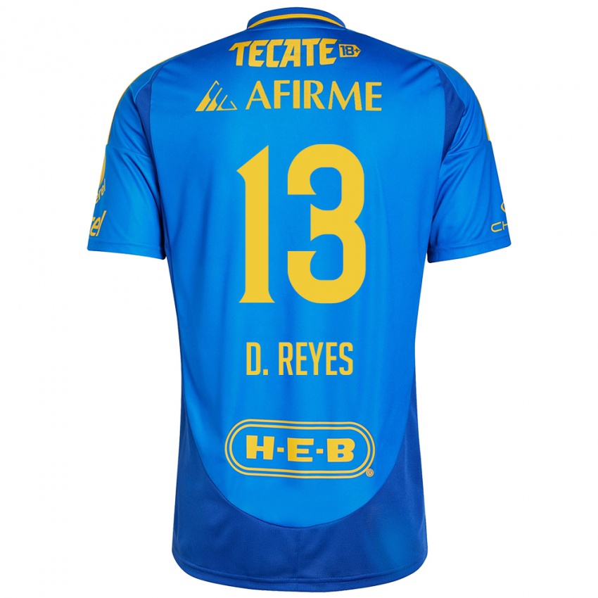 Criança Camisola Diego Reyes #13 Azul Amarelo Alternativa 2024/25 Camisa