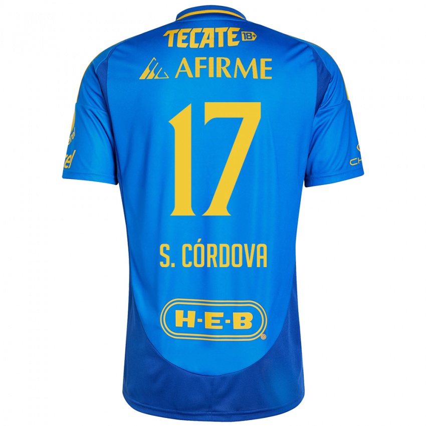 Criança Camisola Sebastian Cordova #17 Azul Amarelo Alternativa 2024/25 Camisa