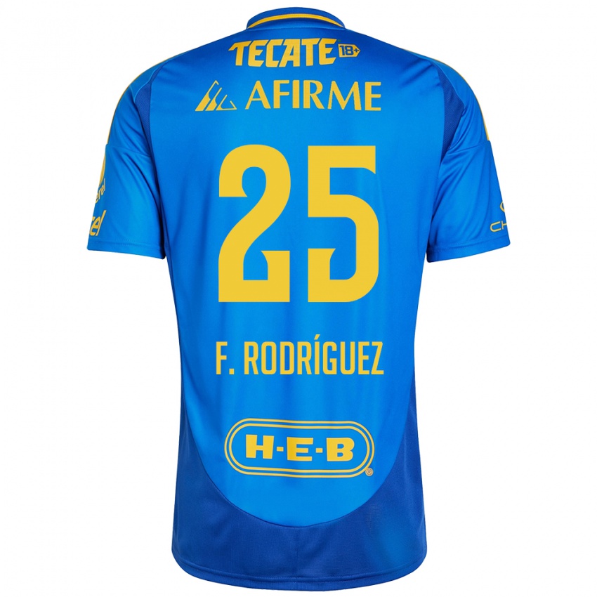 Criança Camisola Felipe Rodríguez #25 Azul Amarelo Alternativa 2024/25 Camisa