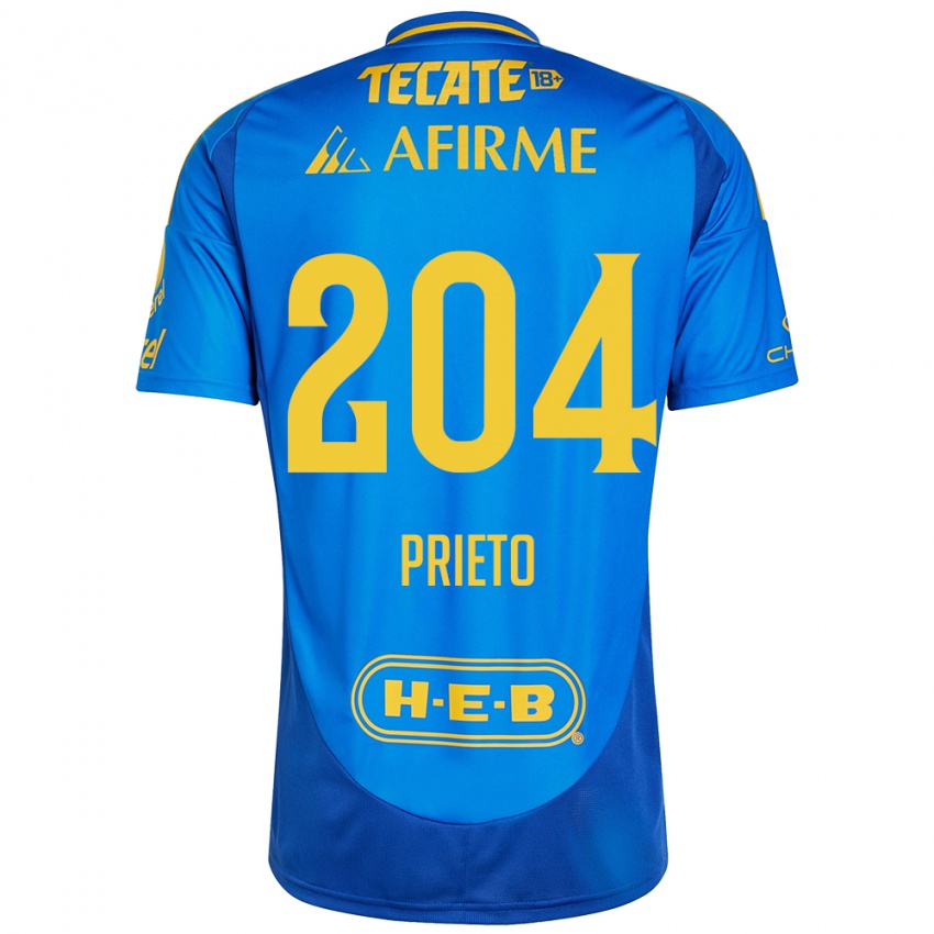 Criança Camisola Leonel Prieto #204 Azul Amarelo Alternativa 2024/25 Camisa