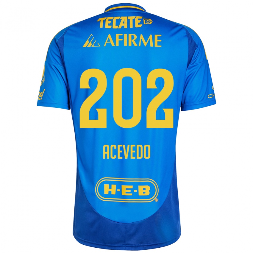 Criança Camisola José Acevedo #202 Azul Amarelo Alternativa 2024/25 Camisa