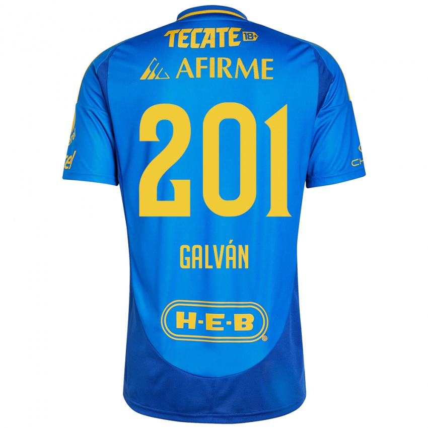 Criança Camisola Isac Galván #201 Azul Amarelo Alternativa 2024/25 Camisa