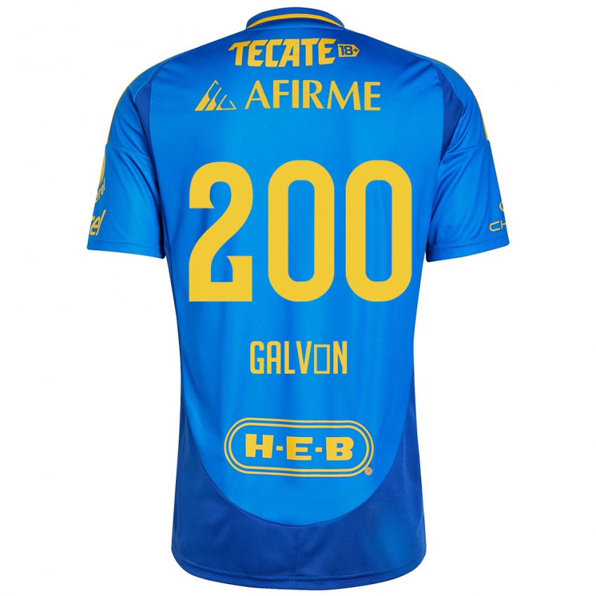 Criança Camisola Isaias Galván #200 Azul Amarelo Alternativa 2024/25 Camisa