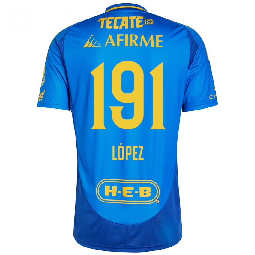 Criança Camisola Adrián López #191 Azul Amarelo Alternativa 2024/25 Camisa