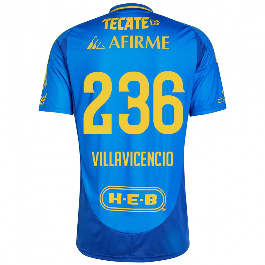 Criança Camisola Edgar Villavicencio #236 Azul Amarelo Alternativa 2024/25 Camisa