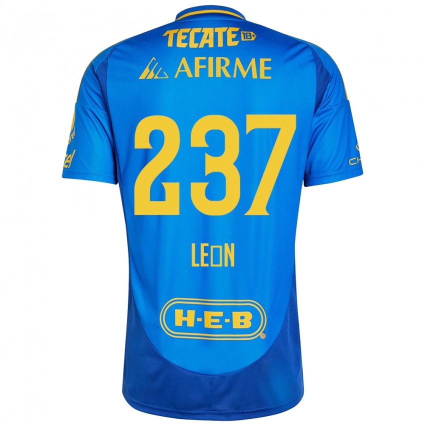 Criança Camisola Gabriel León #237 Azul Amarelo Alternativa 2024/25 Camisa