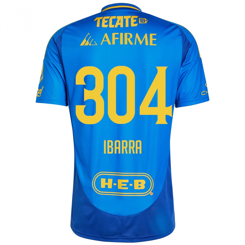 Criança Camisola Luis Ibarra #304 Azul Amarelo Alternativa 2024/25 Camisa