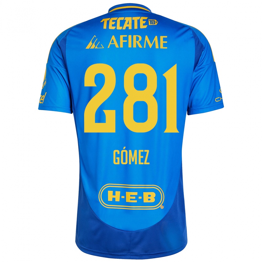 Criança Camisola Luis Gómez #281 Azul Amarelo Alternativa 2024/25 Camisa