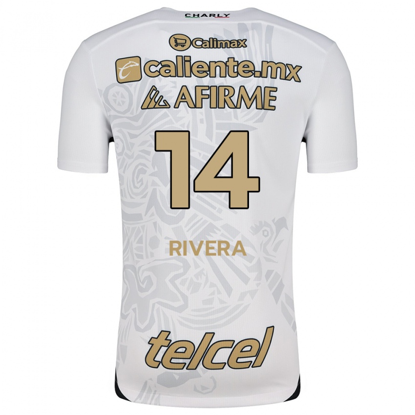 Criança Camisola Christian Rivera #14 Branco Preto Alternativa 2024/25 Camisa