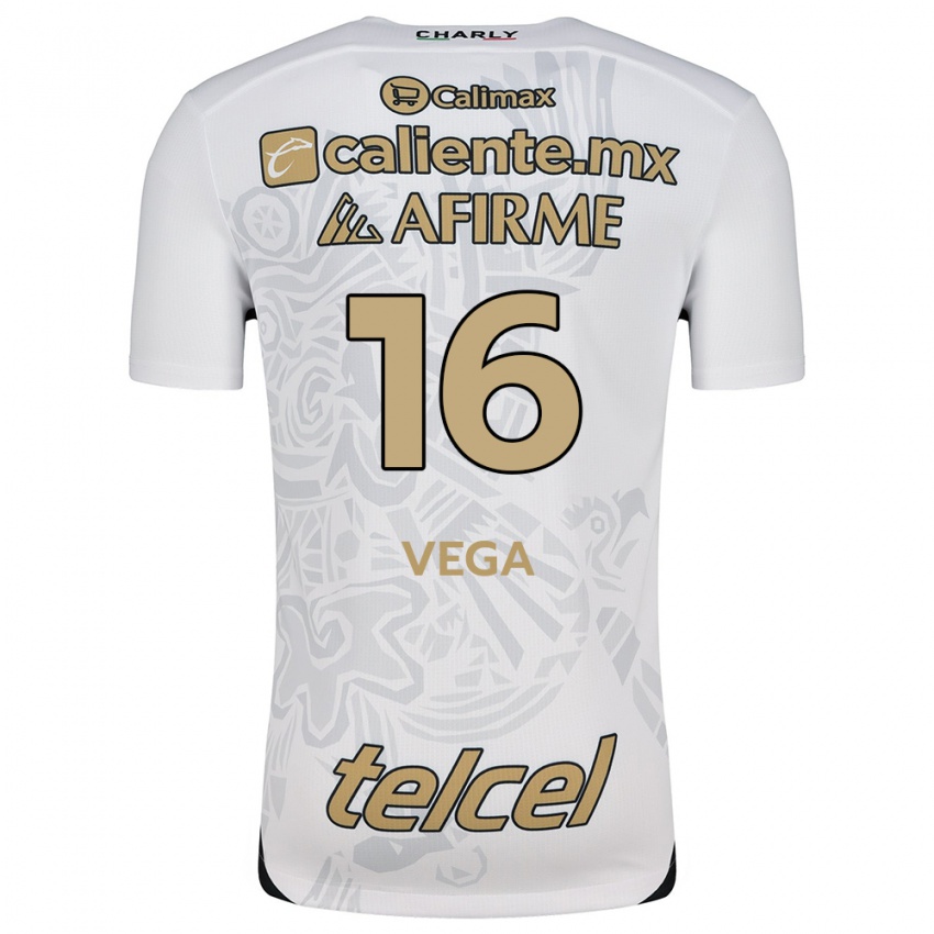 Criança Camisola Jesús Vega #16 Branco Preto Alternativa 2024/25 Camisa