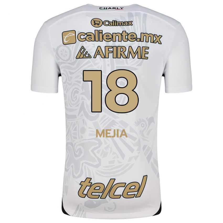 Criança Camisola Aarón Mejía #18 Branco Preto Alternativa 2024/25 Camisa