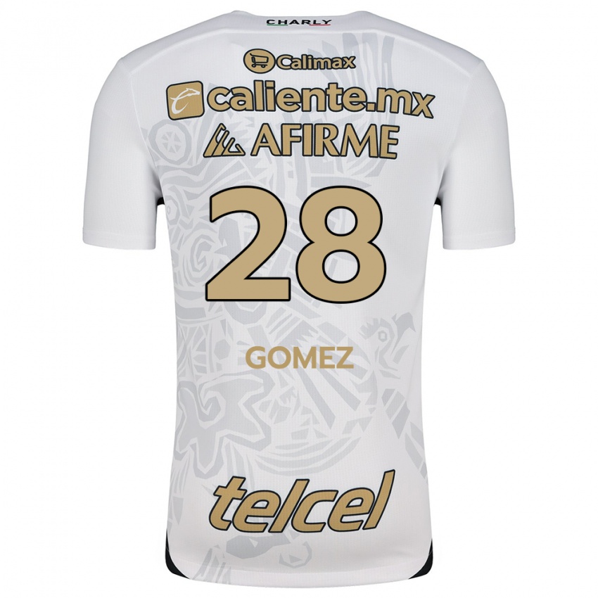 Criança Camisola Alejandro Gómez #28 Branco Preto Alternativa 2024/25 Camisa