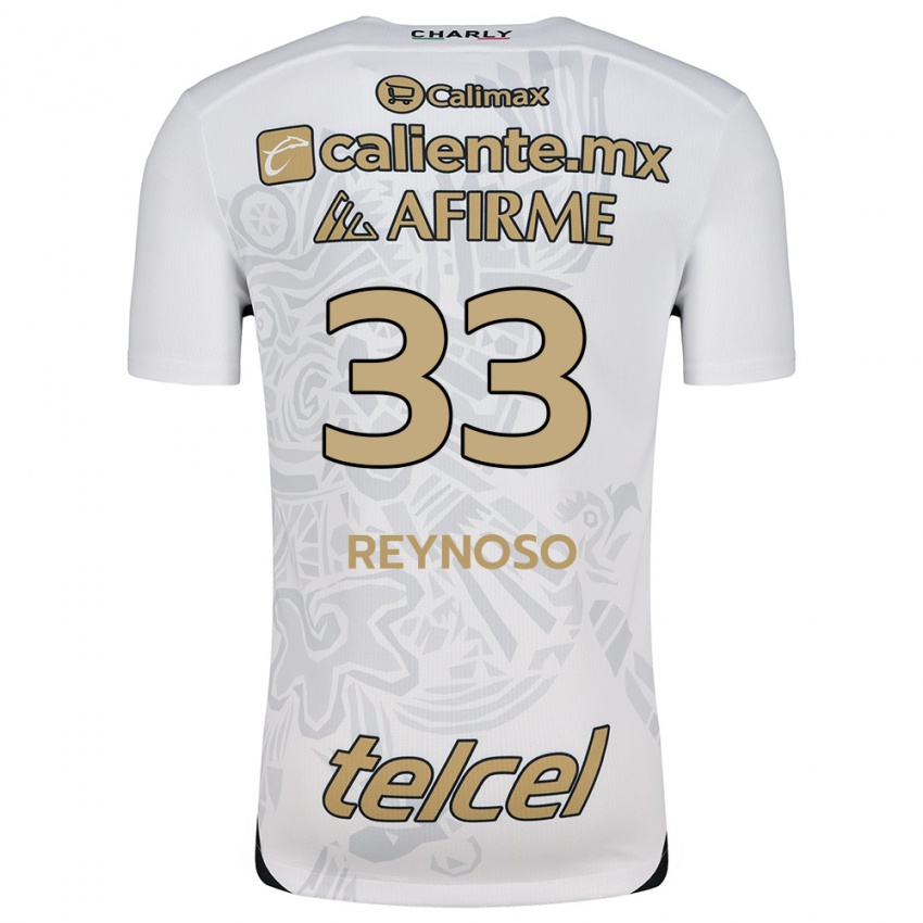 Criança Camisola Emanuel Reynoso #33 Branco Preto Alternativa 2024/25 Camisa