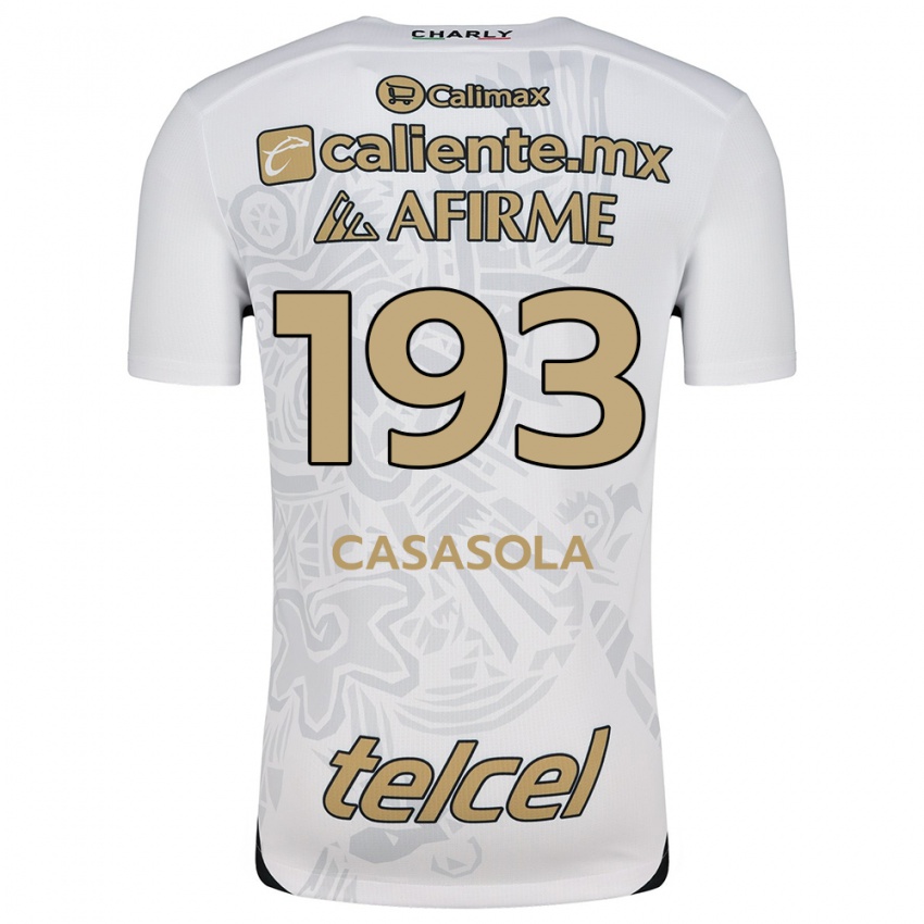 Criança Camisola Axel Casasola #193 Branco Preto Alternativa 2024/25 Camisa