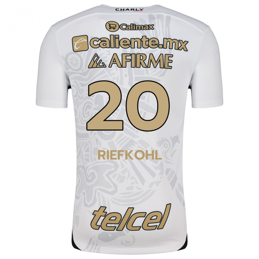 Criança Camisola Luciana Riefkohl #20 Branco Preto Alternativa 2024/25 Camisa