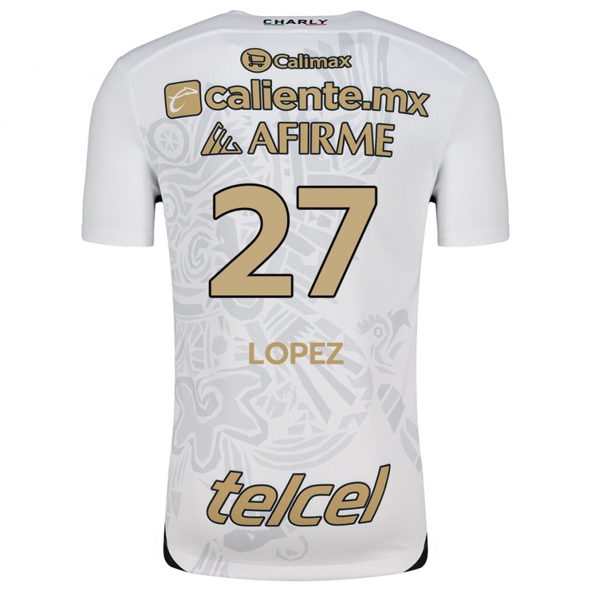 Criança Camisola Victoria López #27 Branco Preto Alternativa 2024/25 Camisa