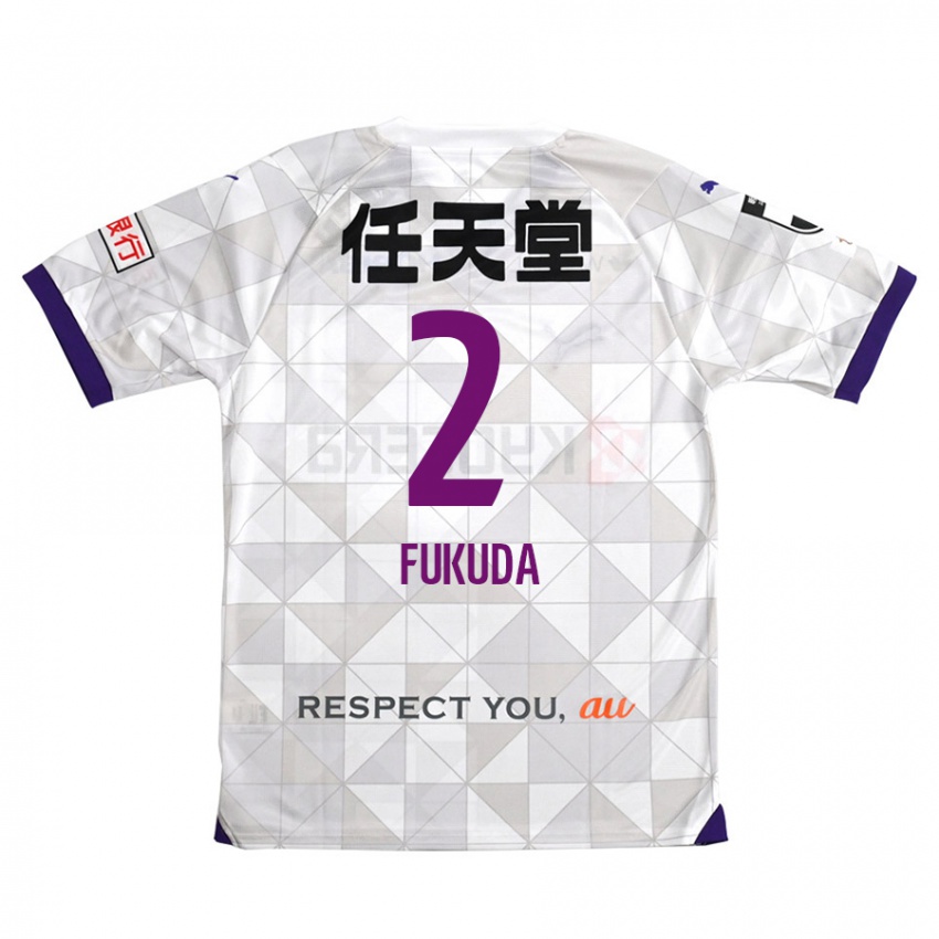 Criança Camisola Shinnosuke Fukuda #2 Branco Roxo Alternativa 2024/25 Camisa