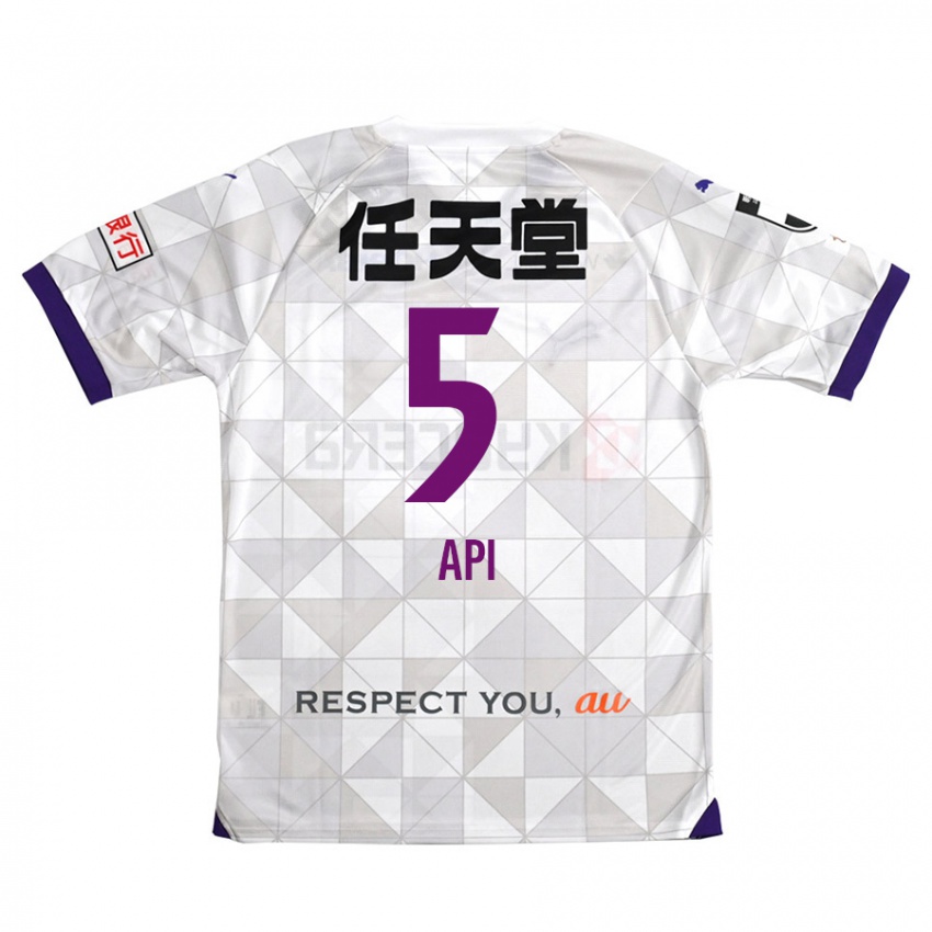 Criança Camisola Hisashi Appiah Tawiah #5 Branco Roxo Alternativa 2024/25 Camisa