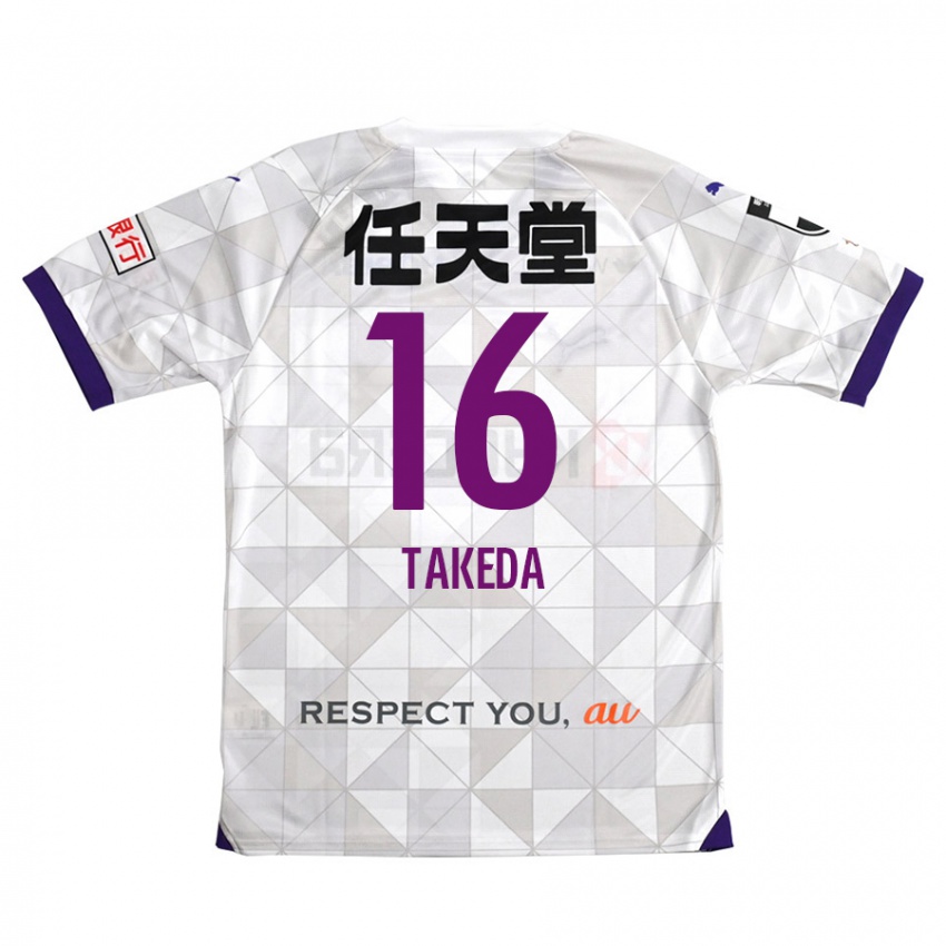 Criança Camisola Shohei Takeda #16 Branco Roxo Alternativa 2024/25 Camisa