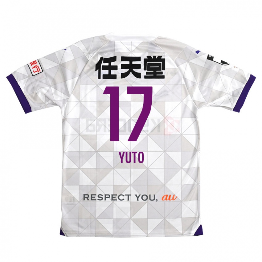 Criança Camisola Yuto Anzai #17 Branco Roxo Alternativa 2024/25 Camisa