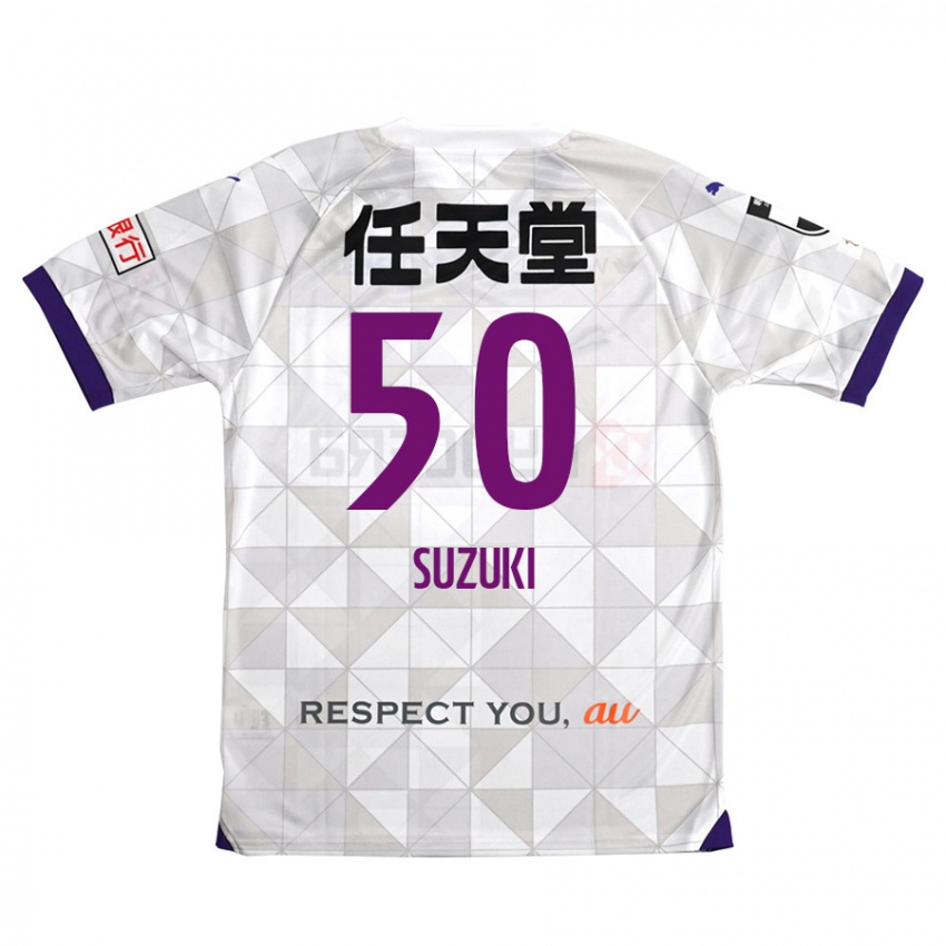 Criança Camisola Yoshinori Suzuki #50 Branco Roxo Alternativa 2024/25 Camisa