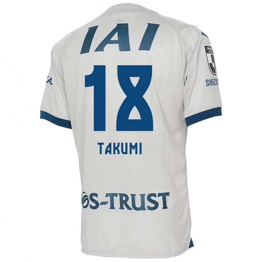 Criança Camisola Takumi Kato #18 Branco Azul Alternativa 2024/25 Camisa