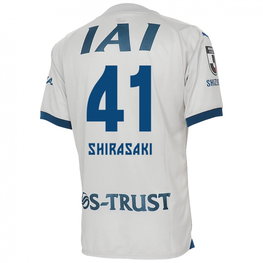 Criança Camisola Ryohei Shirasaki #41 Branco Azul Alternativa 2024/25 Camisa