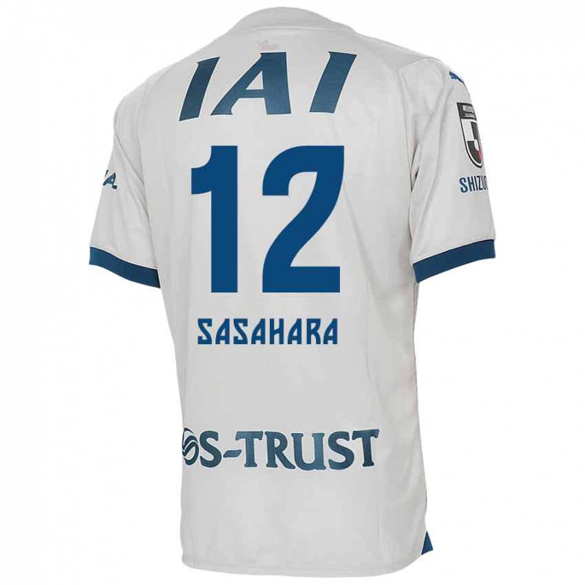 Criança Camisola Kenshin Sasahara #12 Branco Azul Alternativa 2024/25 Camisa