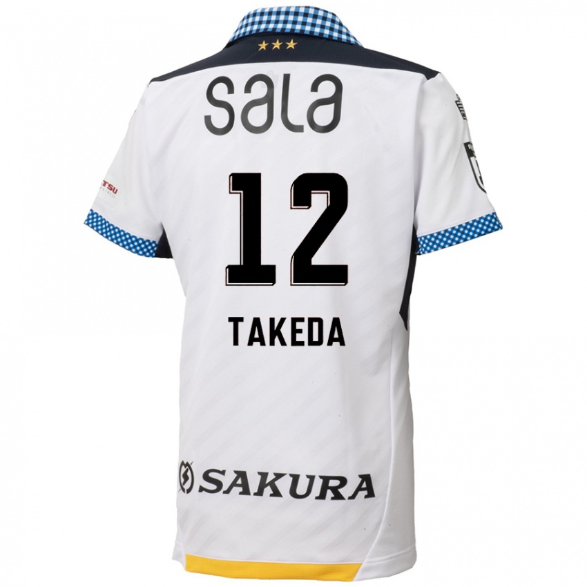 Criança Camisola Yusei Takeda #12 Branco Preto Alternativa 2024/25 Camisa