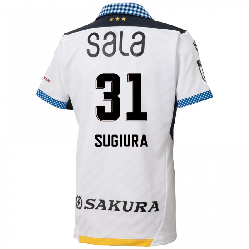 Criança Camisola Rinnosuke Sugiura #31 Branco Preto Alternativa 2024/25 Camisa