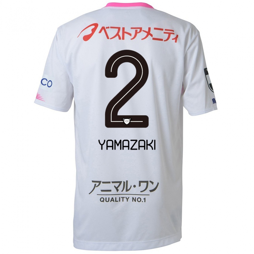 Criança Camisola Kosuke Yamazaki #2 Branco Azul Rosa Alternativa 2024/25 Camisa