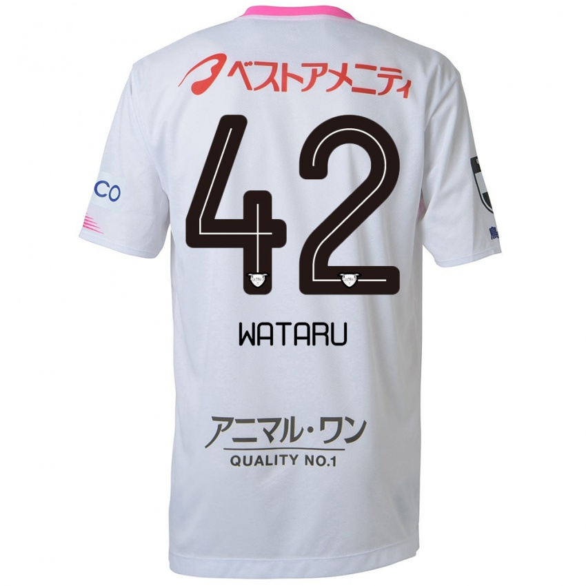 Criança Camisola Wataru Harada #42 Branco Azul Rosa Alternativa 2024/25 Camisa