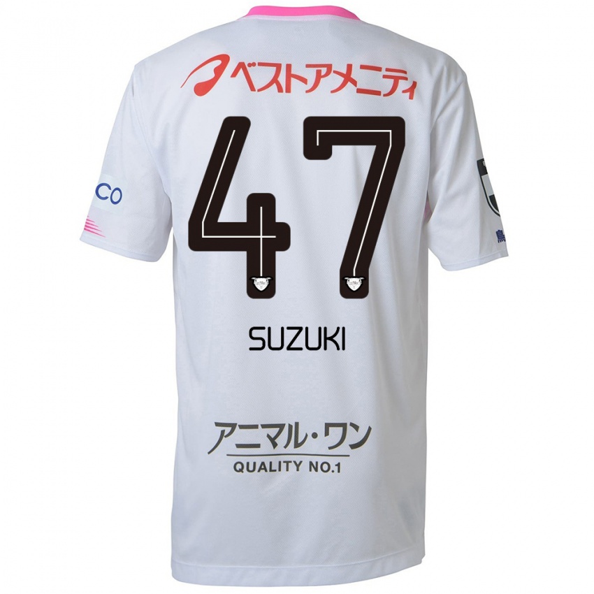 Criança Camisola Daichi Suzuki #47 Branco Azul Rosa Alternativa 2024/25 Camisa