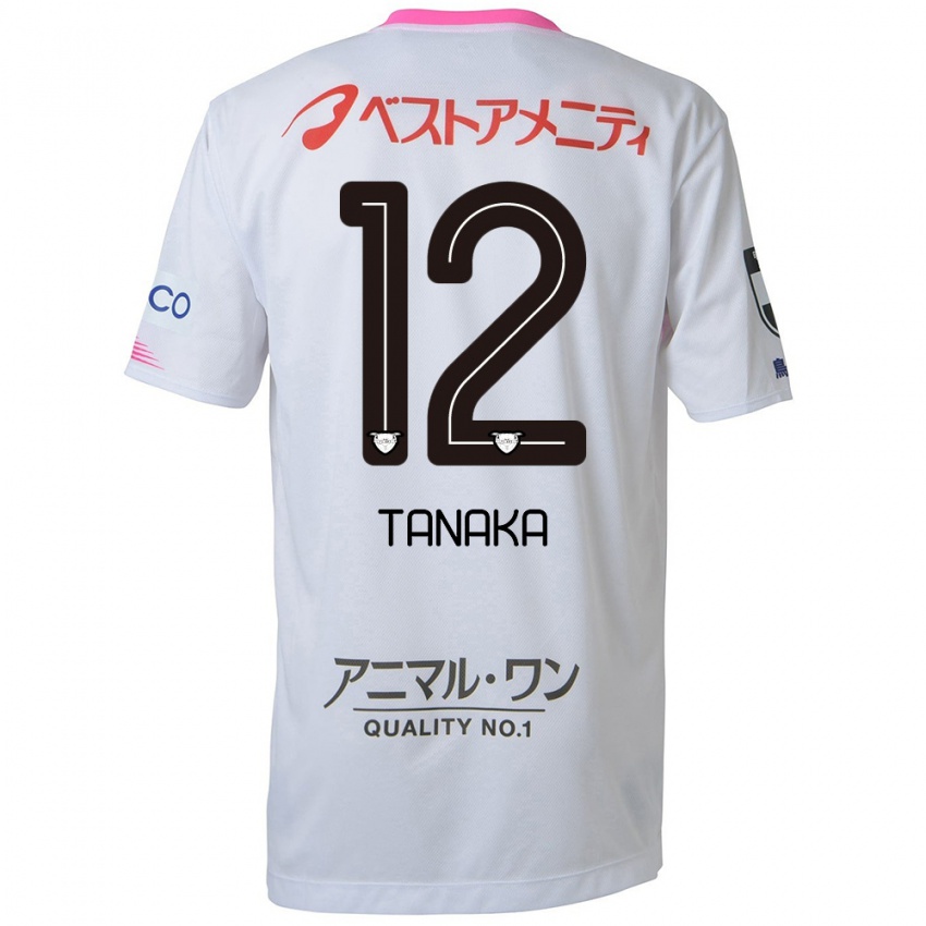 Criança Camisola Kosei Tanaka #12 Branco Azul Rosa Alternativa 2024/25 Camisa