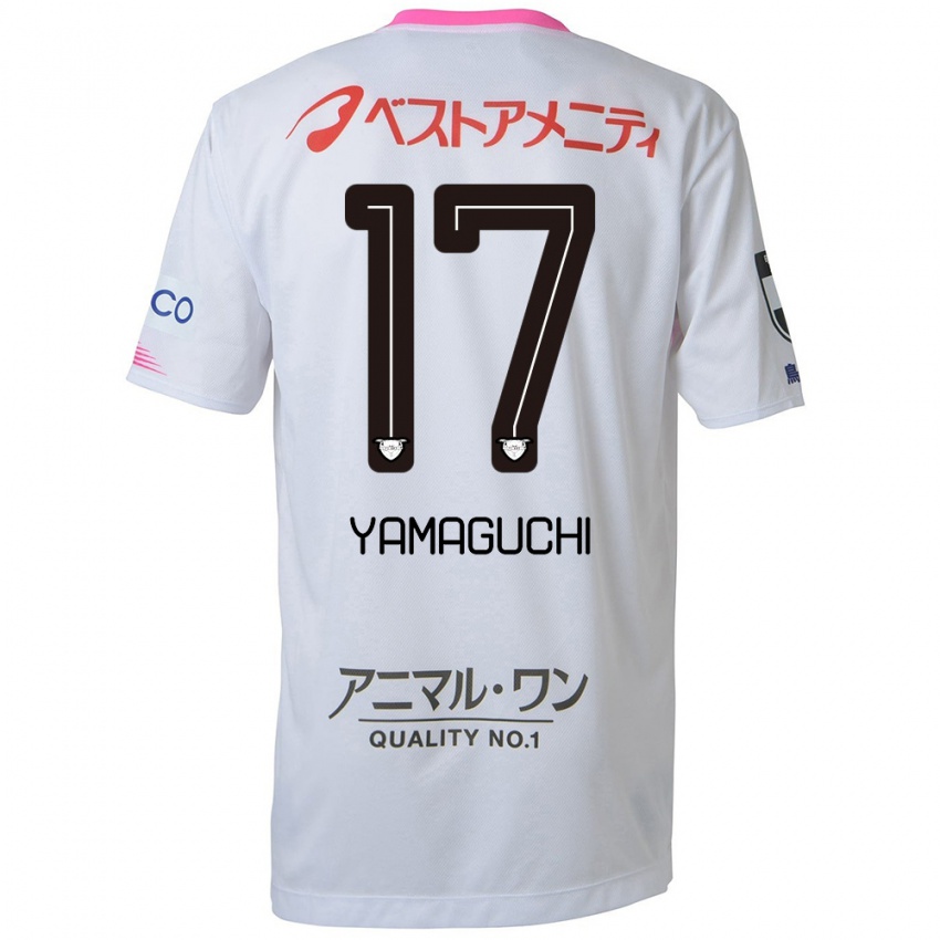 Criança Camisola Hikaru Yamaguchi #17 Branco Azul Rosa Alternativa 2024/25 Camisa