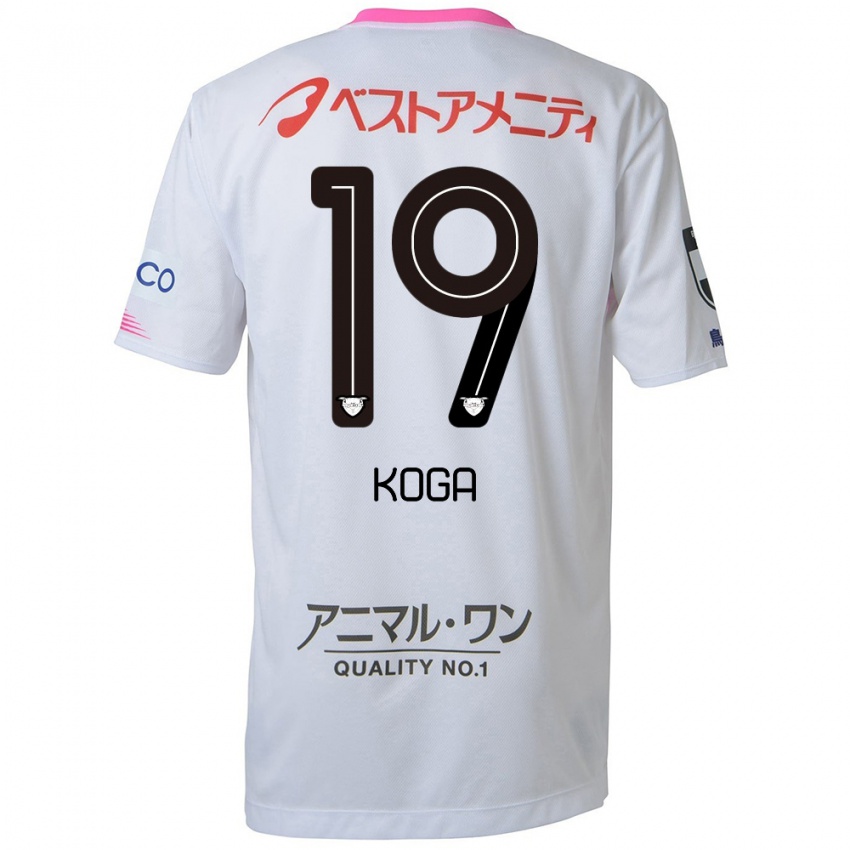 Criança Camisola Ryoma Koga #19 Branco Azul Rosa Alternativa 2024/25 Camisa