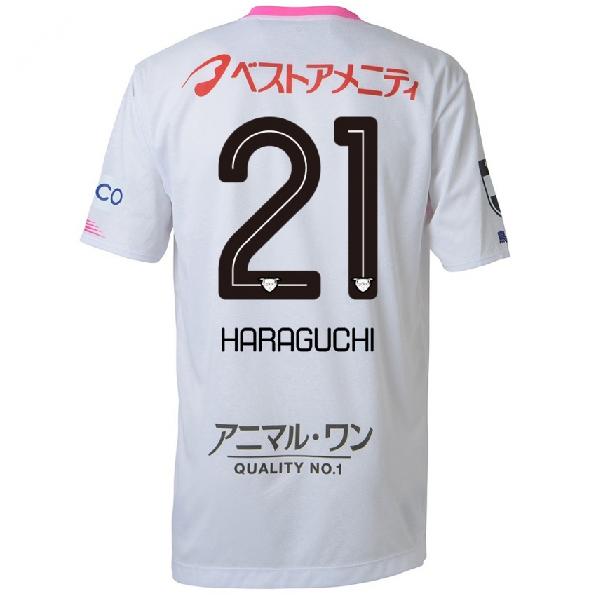 Criança Camisola Konosuke Haraguchi #21 Branco Azul Rosa Alternativa 2024/25 Camisa