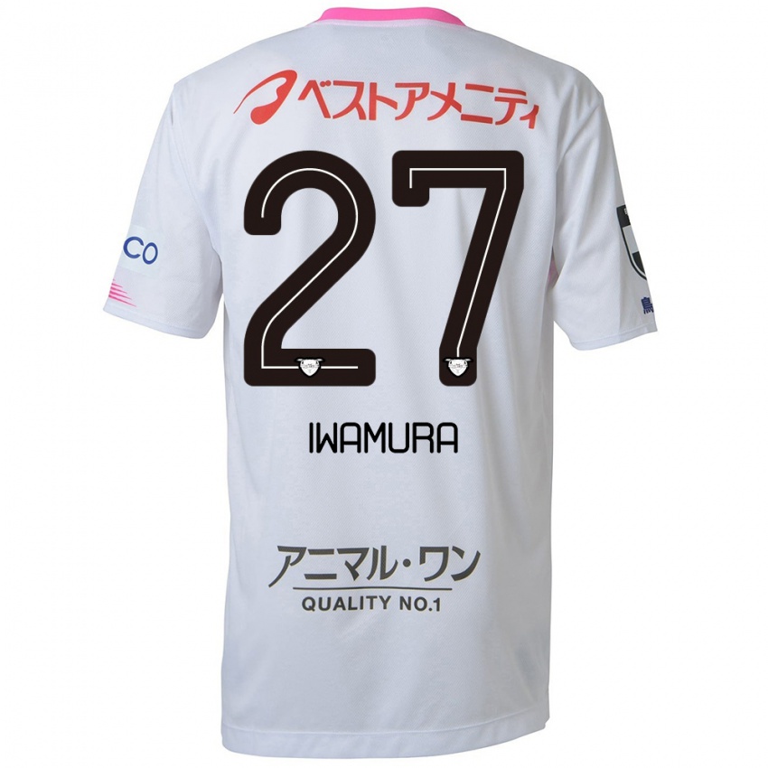 Criança Camisola Junnosuke Iwamura #27 Branco Azul Rosa Alternativa 2024/25 Camisa