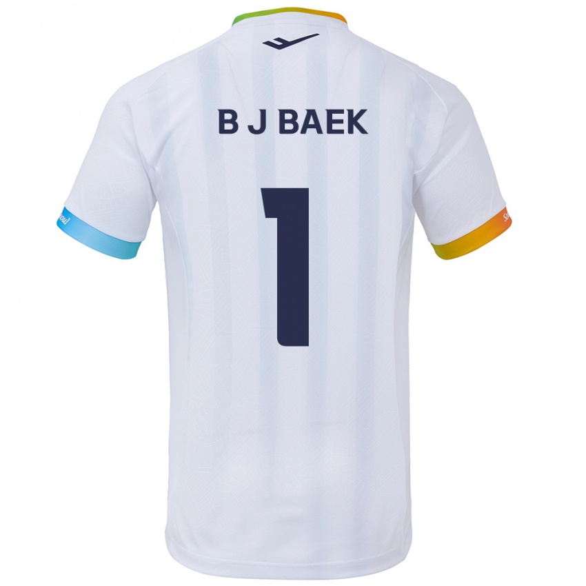 Criança Camisola Jong-Beom Baek #1 Branco Azul Alternativa 2024/25 Camisa