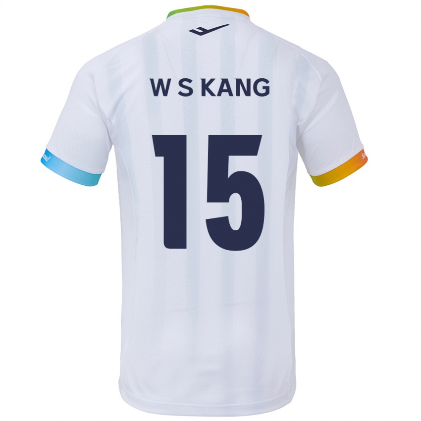 Criança Camisola Sang-Woo Kang #15 Branco Azul Alternativa 2024/25 Camisa