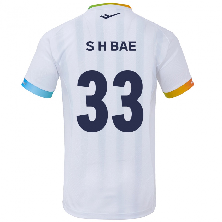 Criança Camisola Hyun-Seo Bae #33 Branco Azul Alternativa 2024/25 Camisa