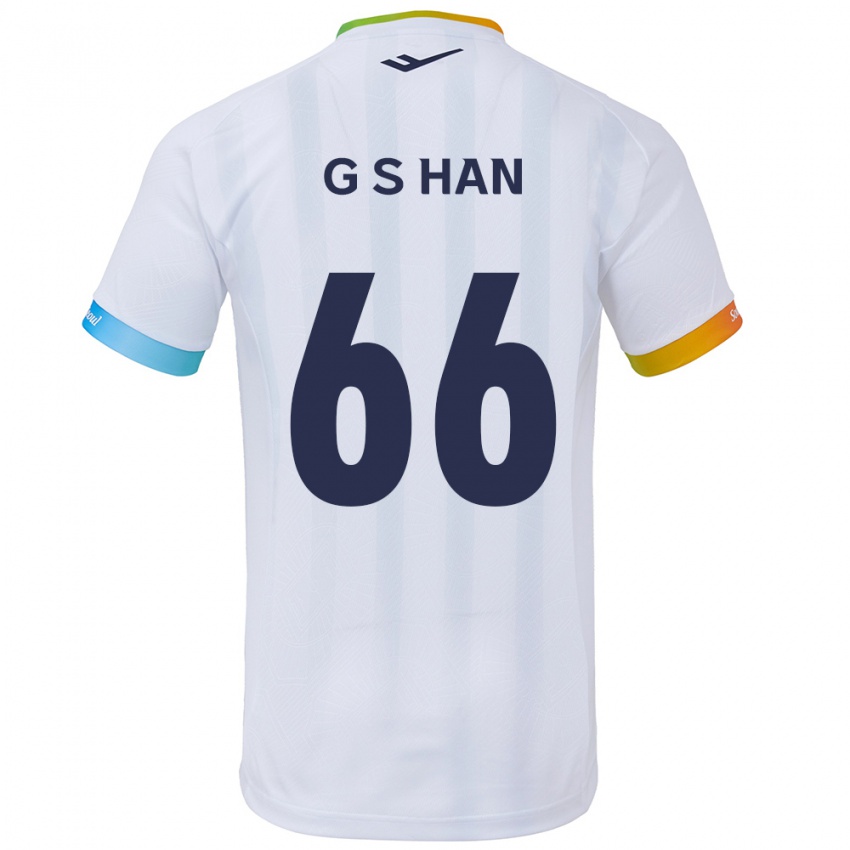 Criança Camisola Seung-Gyu Han #66 Branco Azul Alternativa 2024/25 Camisa